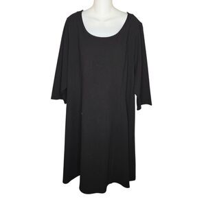 Avenue Plus Size Black A-line Elbow Sleeve Modest Dress Size 26/28 Lbd